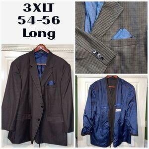 Oak Hill Blazer Men 3XLT 54 56 Mocha‎ Striped Jacket Sport Coat Church Business